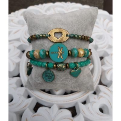 brons / turquoise groene armband brons / turquoise groene armband